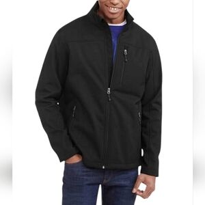 Swiss Tech Men's Black Windbreaker Jacket - Zip Front